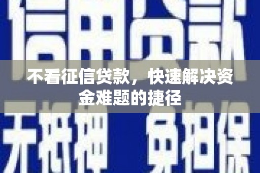 成县不看征信贷款，快速解决资金难题的捷径