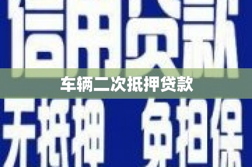 成县车辆二次抵押贷款