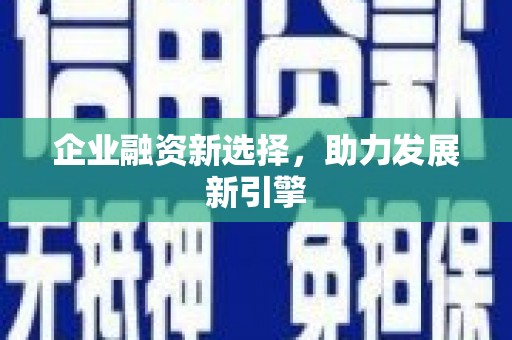 成县企业融资新选择，助力发展新引擎