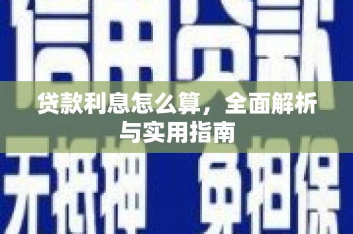 成县贷款利息怎么算，全面解析与实用指南