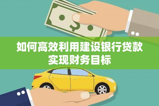 成县如何高效利用建设银行贷款实现财务目标