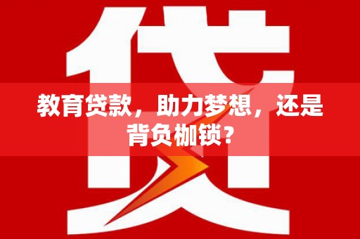 成县教育贷款，助力梦想，还是背负枷锁？