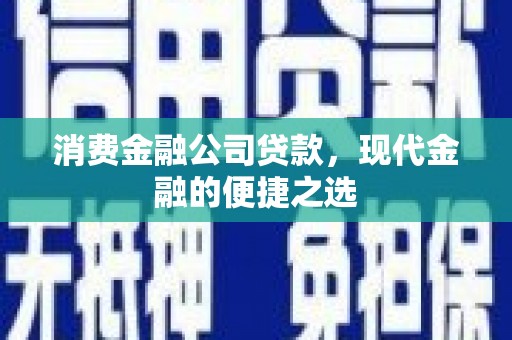 成县消费金融公司贷款，现代金融的便捷之选