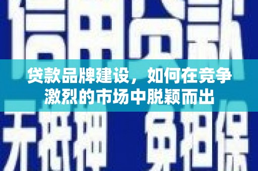 成县贷款品牌建设，如何在竞争激烈的市场中脱颖而出