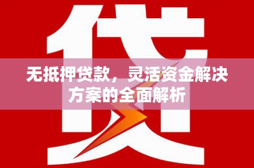 成县无抵押贷款，灵活资金解决方案的全面解析