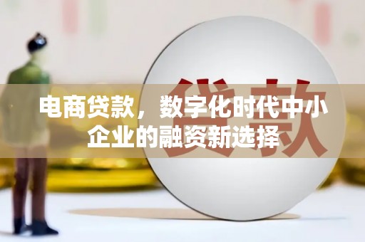 成县电商贷款，数字化时代中小企业的融资新选择