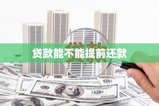 成县贷款能不能提前还款