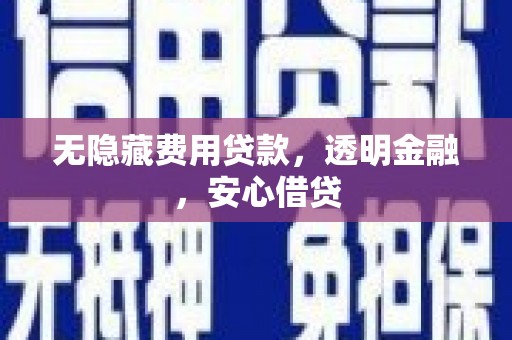 成县无隐藏费用贷款，透明金融，安心借贷