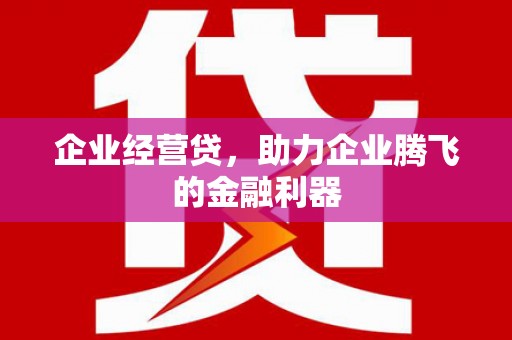 成县企业经营贷，助力企业腾飞的金融利器