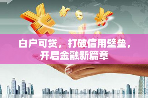 成县白户可贷，打破信用壁垒，开启金融新篇章