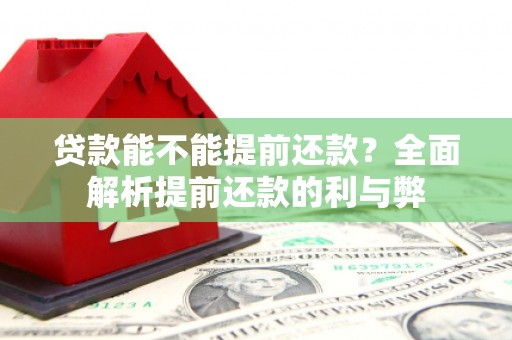 成县贷款能不能提前还款？全面解析提前还款的利与弊