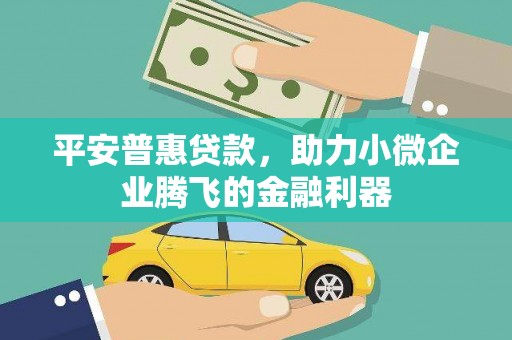 成县平安普惠贷款，助力小微企业腾飞的金融利器