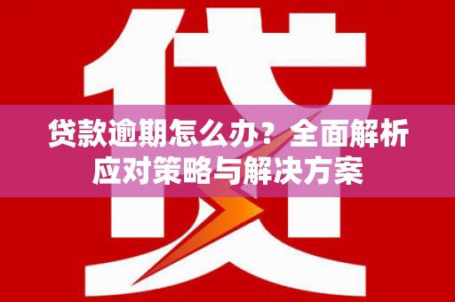 成县贷款逾期怎么办？全面解析应对策略与解决方案