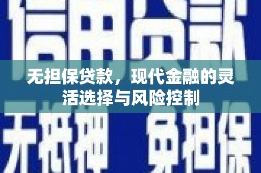 成县无担保贷款，现代金融的灵活选择与风险控制