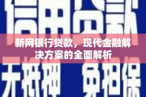 成县新网银行贷款，现代金融解决方案的全面解析