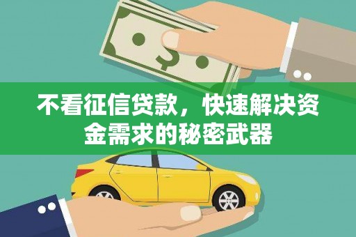 成县不看征信贷款，快速解决资金需求的秘密武器