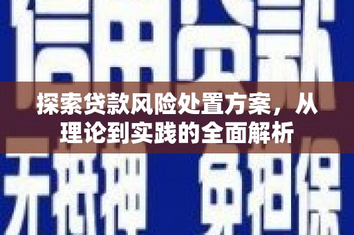 成县探索贷款风险处置方案，从理论到实践的全面解析