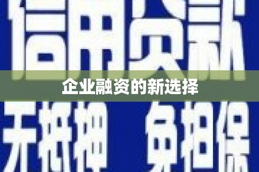 成县企业融资的新选择