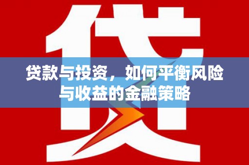 成县贷款与投资，如何平衡风险与收益的金融策略