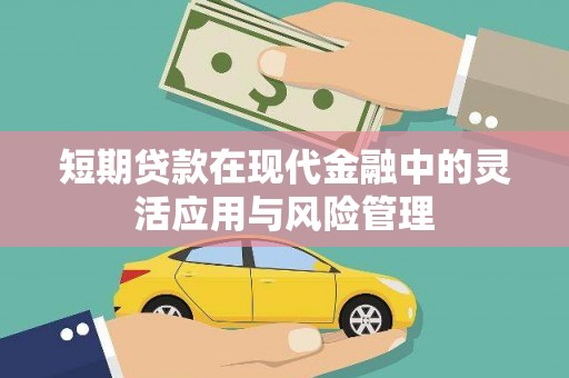 成县短期贷款在现代金融中的灵活应用与风险管理