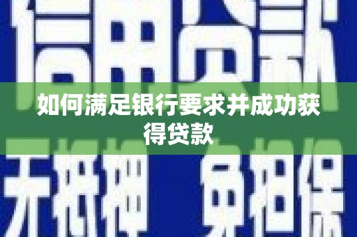 成县如何满足银行要求并成功获得贷款