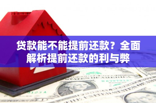 成县贷款能不能提前还款？全面解析提前还款的利与弊